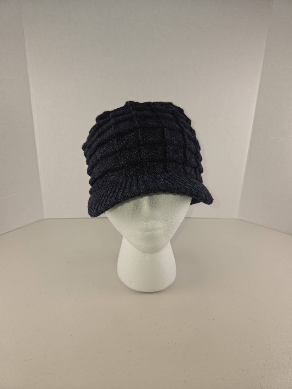 Dark Gray Knit Visor Beanie - Women Accessories